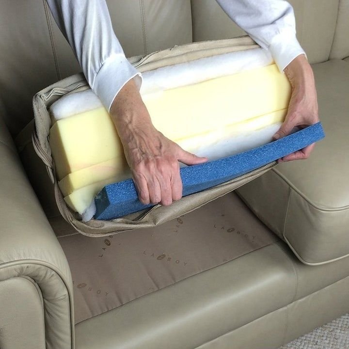 L-Shape Sofa Fabric   Change Before & After